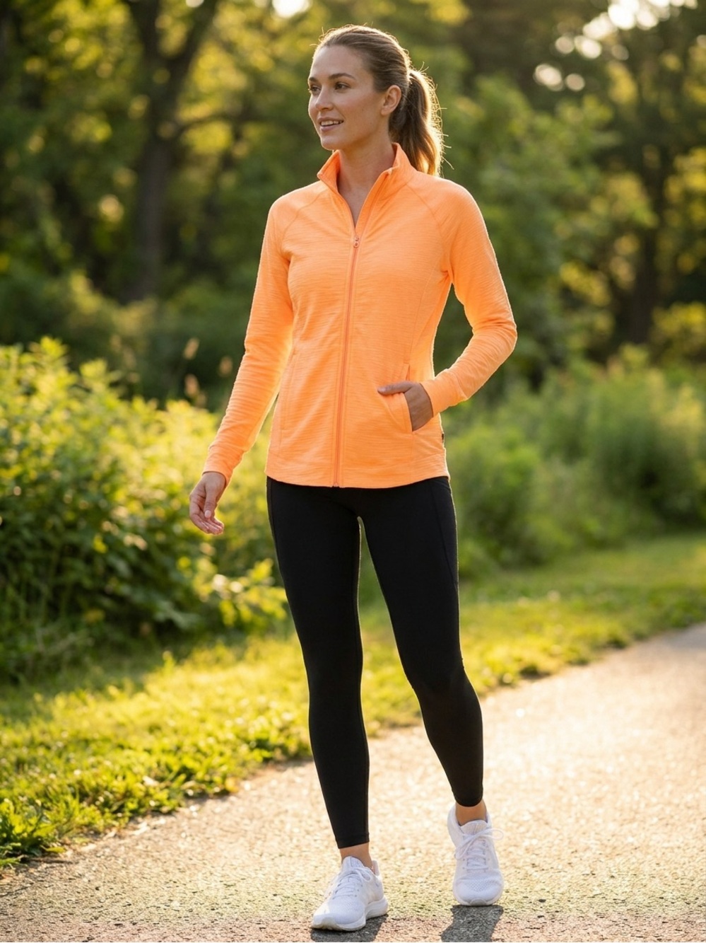 Talbots Vibrant Orange Full-Zip Jacket